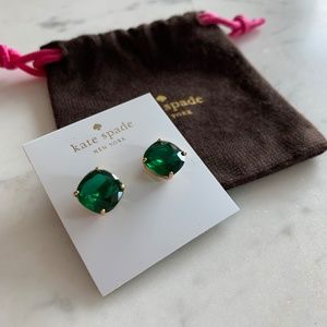 Kate Spade emerald green sparkle stud earrings